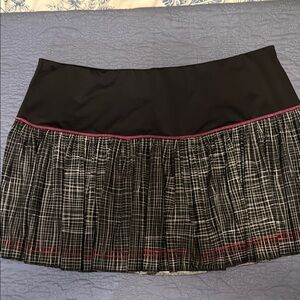 Lucky in Love Black and Red Pleated Mini Skirt